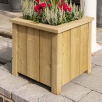 Hidalgo Wooden Square Planter in Natural