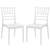 Jonesboro White Polypropylene Stacking Side Chairs In Pair