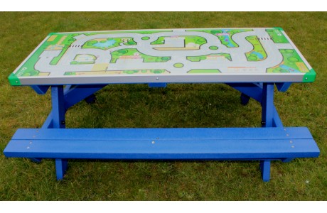 Children's Olympic Recycled Plastic Pub Picnic Table Including Gameboard Top