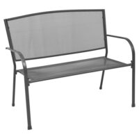 Kaira Steel And Mesh Garden Seating Bench In Anthracite