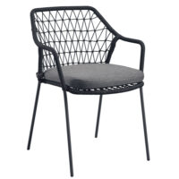 Keller Polyester Outdoor Stacking Armchair In Anthracite