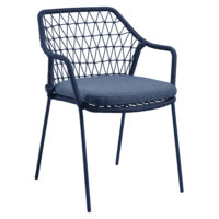 Keller Polyester Outdoor Stacking Armchair In Indigo Blue