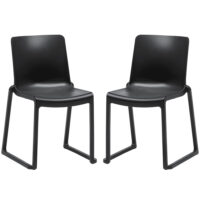 Ketchum Black Polypropylene Stacking Side Chairs In Pair
