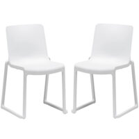 Ketchum White Polypropylene Stacking Side Chairs In Pair