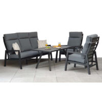 Knoxville Garden Sofa Dining Set With Aluminium Frame In Grey