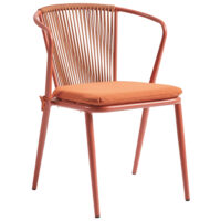 Kutztown Aluminium Outdoor Armchair In Burnt Orange