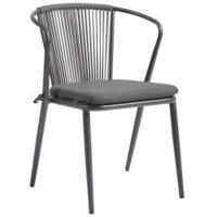 Kutztown Aluminium Outdoor Armchair In Charcoal Grey