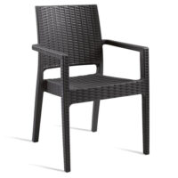 Laporte Plastic Outdoor Armchair In Dark Grey