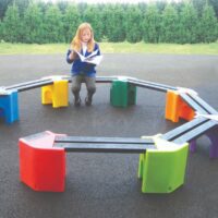 Outdoor Learning Classroom Curve Bench Seating