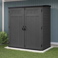 Luxe Large Reinforced Resin Garden Storage Cabinet in Peppercorn Grey