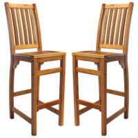 Marfa Natural Wooden High Stools In Pair