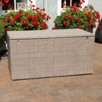 Marfa Rattan Garden Storage Box in Sand