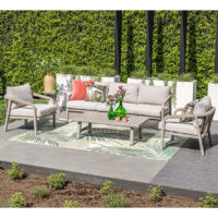 Marietta Aluminium Garden Lounge Set With Coffee Table In Taupe