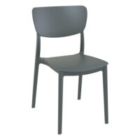 Mchenry Polypropylene Garden Side Chair In Dark Grey