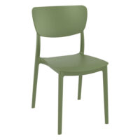 Mchenry Polypropylene Garden Side Chair In Olive Green