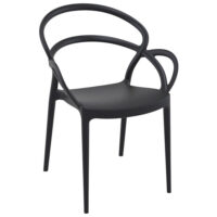 Mckinney Polypropylene Garden Armchair In Black