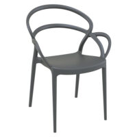 Mckinney Polypropylene Garden Armchair In Dark Grey