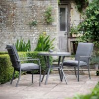 Mili Aluminium Garden Round Bistro Set in Graphite Grey