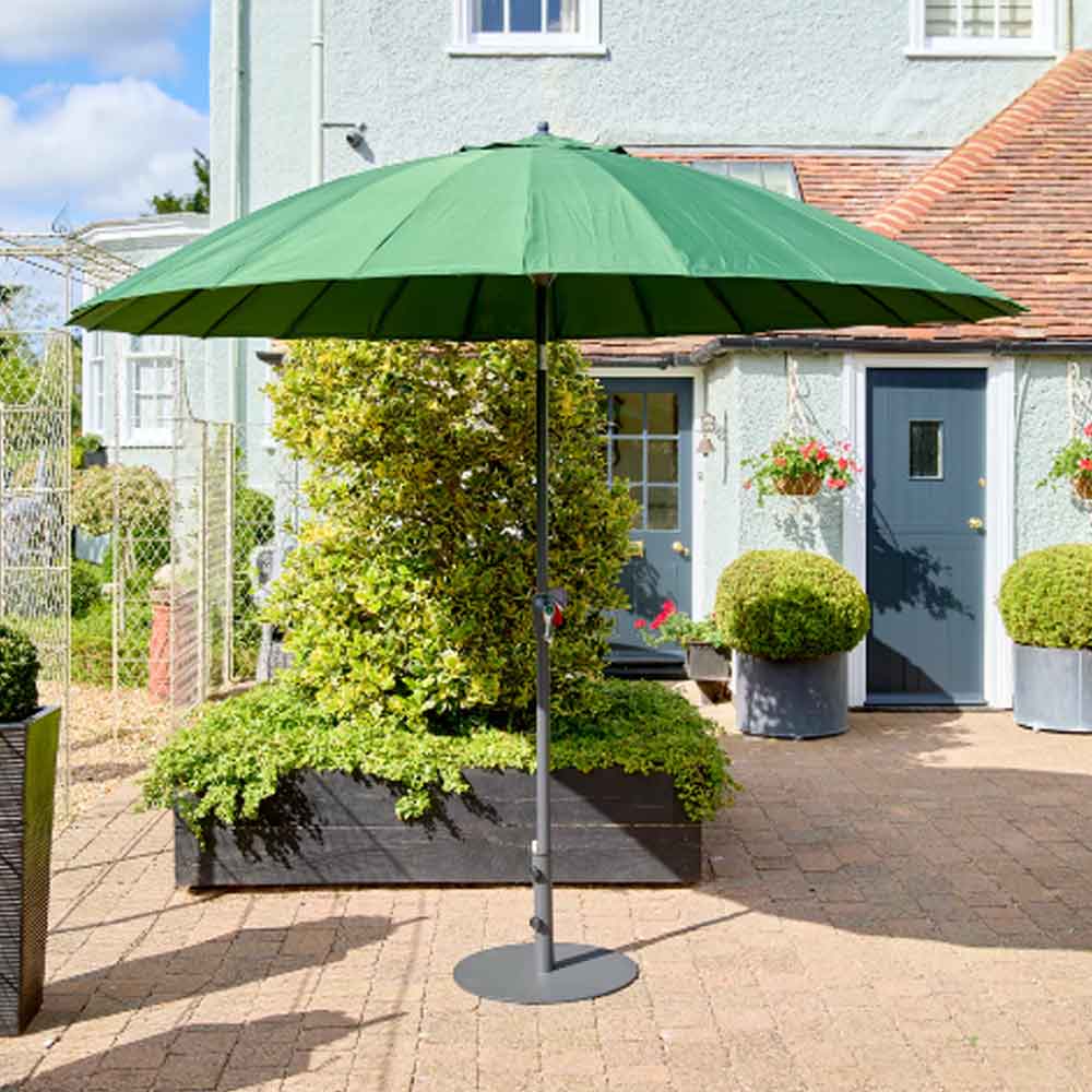 Mirello Polyester Fabric 3.0M Parasol with Aluminium Pole in Forest Green