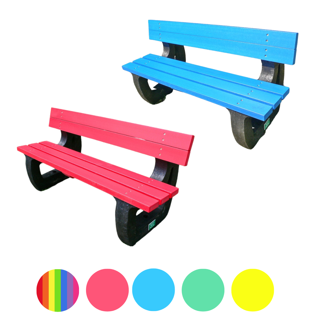 Colne Multicoloured Rainbow Playground and Park Bench