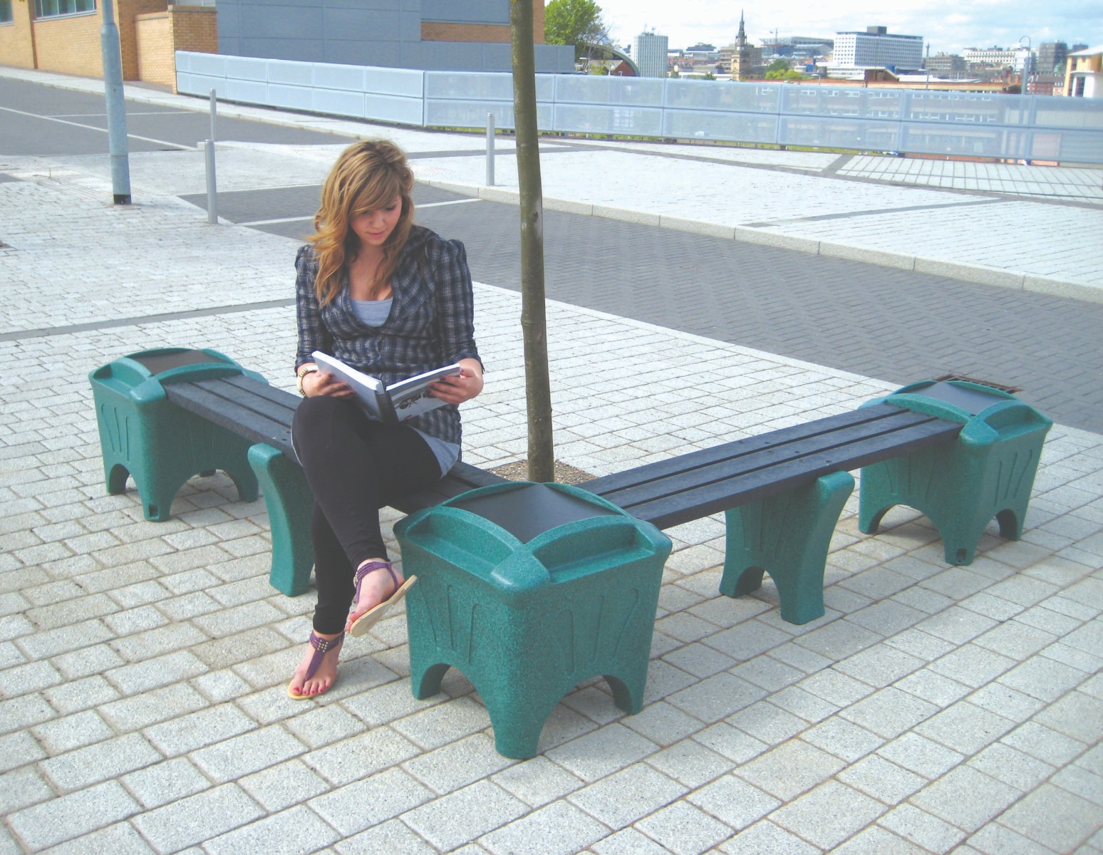 Modular Recycled Plastic Street Furniture Bench