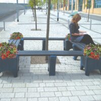 Recycled Plastic Modular Street Furniture Bench with Planter Box