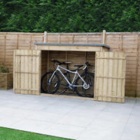 6'5 x 2'10 Forest Overlap Double Door Wooden Bike Shed / Pressure Treated (no floor)