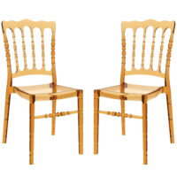 Oregon Amber Transparent Polycarbonate Side Chairs In Pair