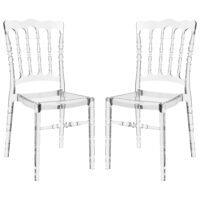 Oregon Clear Transparent Polycarbonate Side Chairs In Pair