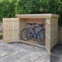 6'5 x 2'10 Forest Overlap Large Double Door Pent Wooden Garden Storage - Bike / Mower Outdoor Store (1.9m x 0.86m)