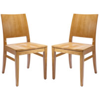 Owensboro Natural Wooden Side Chairs In Pair
