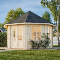 Palmako Hanna 4.2m x 4.2m Corner Log Cabin Summerhouse (44mm)