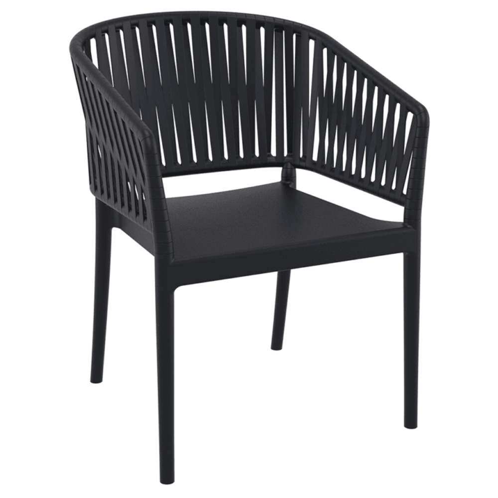 Penwell Polypropylene Outdoor Armchair In Black