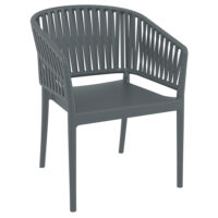 Penwell Polypropylene Outdoor Armchair In Dark Grey