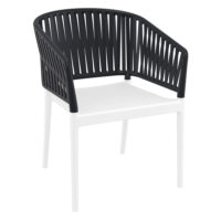 Penwell Polypropylene Outdoor Armchair In White And Black