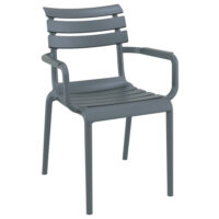Pikeville Polypropylene Outdoor Armchairs In Dark Grey