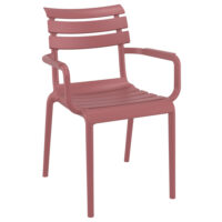 Pikeville Polypropylene Outdoor Armchairs In Marsala