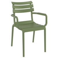 Pikeville Polypropylene Outdoor Armchairs In Olive Green