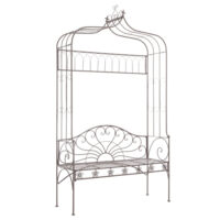 Piper 122cm Wrought Iron Garden Seating Bench In Antique Brown