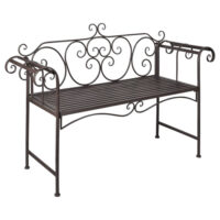 Piper Steel Garden Seating Bench In Antique Brown
