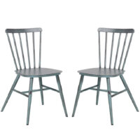 Piper Vintage Blue Aluminium Side Chairs In Pair
