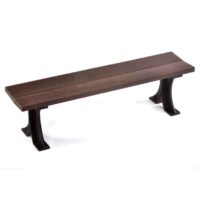 Piraeus Recycled Plastic 3 Seater Bench in Brown and Black
