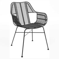 Ponoka Rattan Outdoor Stacking Armchair In Black