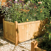 Sawrey Wooden Garden Rectangular Planter In Natural