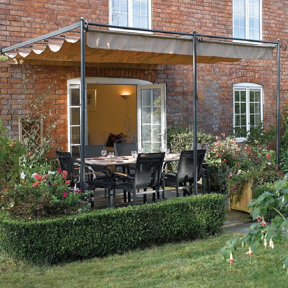 Scarborough Aluminium Garden Canopy In Gunmetal Grey