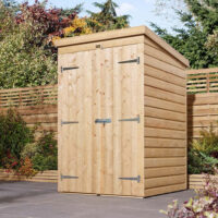 Schijndel Wooden Garden Pent Shed With 2 Doors In Natural