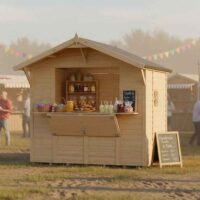 Sculpta 8x6 Garden Wooden Loglap Market Chalet in Natural