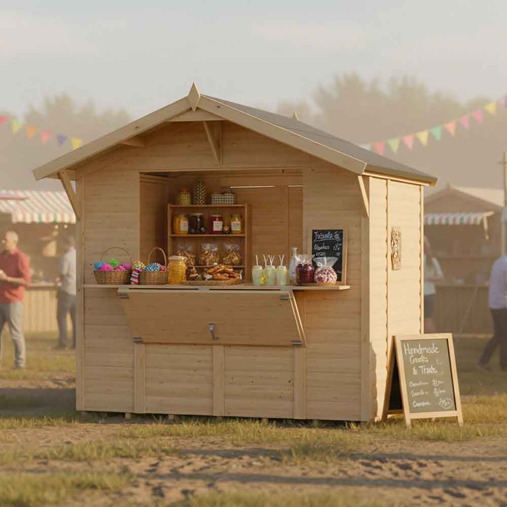 Sculpta 8x6 Garden Wooden Loglap Market Chalet in Natural