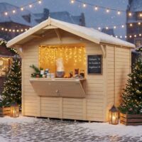 Sculpta 8x6 Garden Wooden Tongue and Groove Market Chalet in Natural