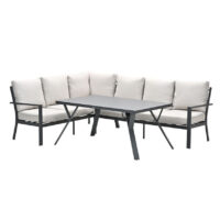 Sedalia Aluminium Left Hand Garden Corner Lounge Set In Sand